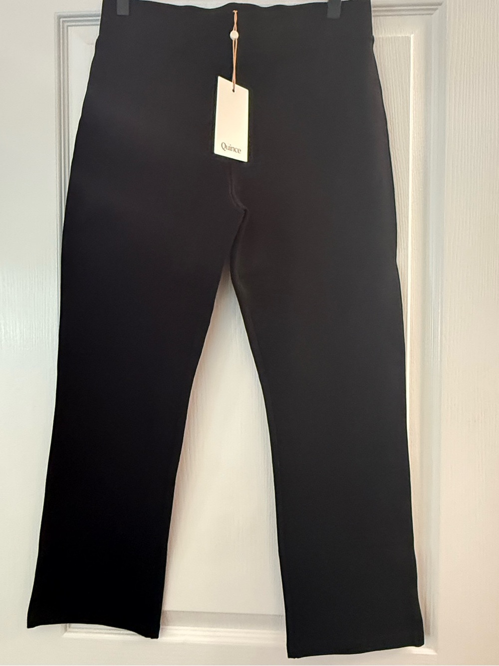 Quince Women's Ultra Stretch Ponte Kick Flare Black Pants